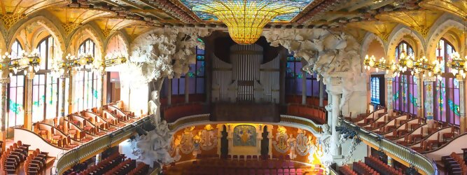 Stadt Urlaub Barcelona - Der Palau de la Música Catalana befindet sich im Zentrum von Barcelona und ist eines der schönsten Konzerthäuser der Welt